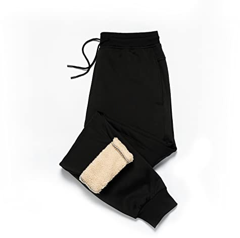 AOTORR Men's Fleece Jogging Bottoms Casual Thermals Trousers Winter Warm Joggers Pants Jogging Tracksuit Bottoms
