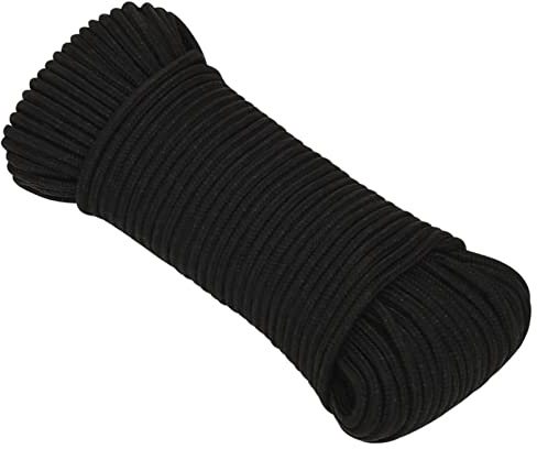 JUNZAI Cuerda de Trabajo, Escalada Material, Arnes Arborista, Cuerda Anticaída, Cuerda Bdsm, Cuerda De Seguridad para Bicicletas, poliéster Negro 3 mm 25 m