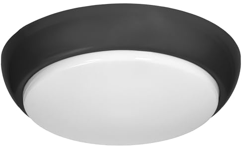 MIRATIC Taklampa Vägglampa med Ogenomskinlig Skärm Tillverkad av Plast 2 x E27 x 40W (glödlampor ingår ej) IP44 IK10 (svart)