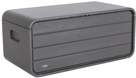 LIFETIME Garden Box 515 L Plastic | Cushion & Storage Box | Dark Gray | 72 x 147 x 65 cm | Includes Gas Struts