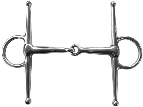 RHUDIE Pelham pour Cheval, Mors de Joue Complet en Acier Inoxydable, pièce articulée, Mors de Cheval, Mors Pelham, Taille de Bouche 127MM