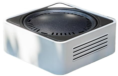 Griglia per affumicatura da tavolo, a carbonella, per la casa, il campeggio, le attività all'aperto, 34 x 34 x 15 cm