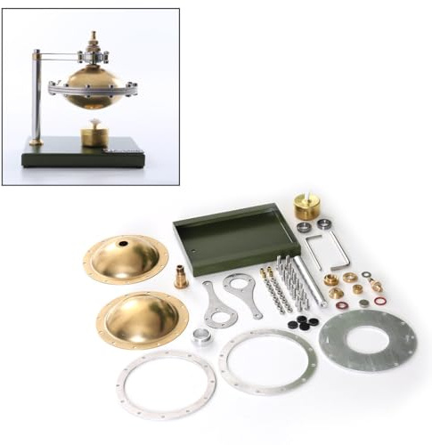 Joytopiaminds DIY UFO ångmotor modellsatser med kopparpanna och alkohollampa, självmontering snurrfjädring ångmotor för fysisk vetenskap experimentutbildning
