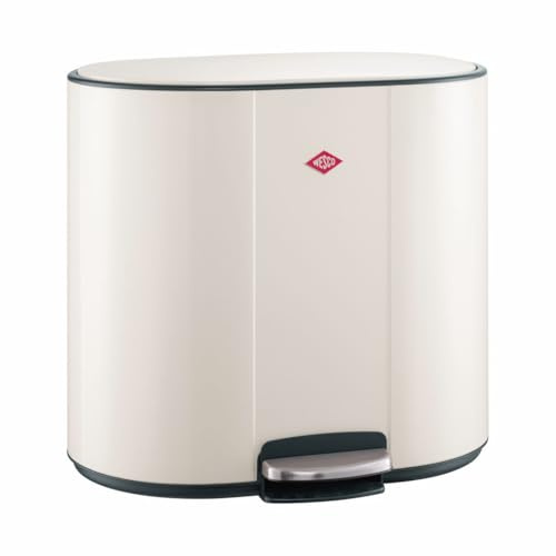 WESCO Multicollector 3 pedalhink sandmatt av pulverlackerad stålplåt, 1 x 25 liter och 2 x 12 plastbehållare, fotsteg, praktiskt handtag, luktfilter, locklås