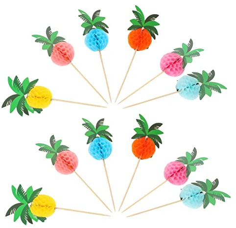 FUNNETOYU 50 Piezas Brochetas Decorativas de Madera Forma de Árbol de de Palitos para Frutas y Cócteles para Fiestas Bares Festivos