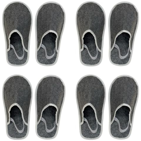 Xlabor Felt Museum Slippers, Set of 4 Pairs with Elastic Band, Shoe Covers for Floor Protection Against Dirt and Scratches, Craftsman Slippers, Felt Overshoes, Lock Slippers