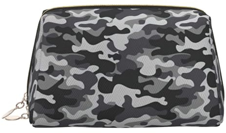 Bolsa de maquillaje de camuflaje abstracto con divisor, bolsa de aseo de viaje, bolsa de cosméticos portátil, Gold, One Size