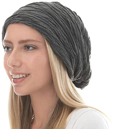 The Hat Depot 200h2800 Premium Quality Baggy Wrinkled Slouchy Fleece Lining Beanie (1. 2800 - Grey)