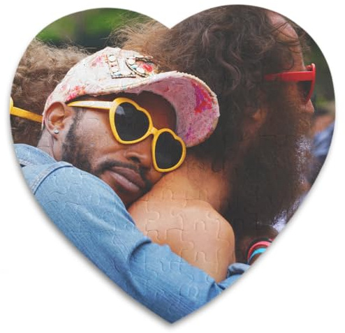 Personalisiertes Herz-Fotopuzzle mit eigenem Bild selbst gestalten - 75 Teile, ca. 19 x 19 cm - Herz-Puzzle mit Foto - mit Geschenkbox