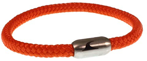 WAVEPIRATE® Segeltau-Armband SYLT Orange/Silber 19 cm Edelstahl-Verschluss in Geschenk-Box Männer Damen Herren