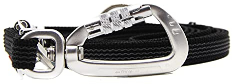 Twinkys Dog Style Dreifach verstellbare Hundeleine gummiert 15 mm breit mit Sicherheitskarabiner 3 Meter Schwarz