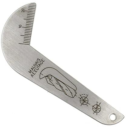 Manometro per trapano portatile, in acciaio inox, punta elicoidale per trapano angolare, strumento di misurazione per affilare (dimensioni: 118 °)