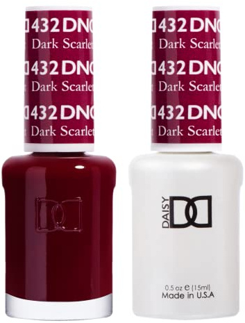 DND Gel Polish Set - 1 each of Red Gel Polish and Red Nail Polish, 432 Dark Scarlet, 0.5 Fl Oz