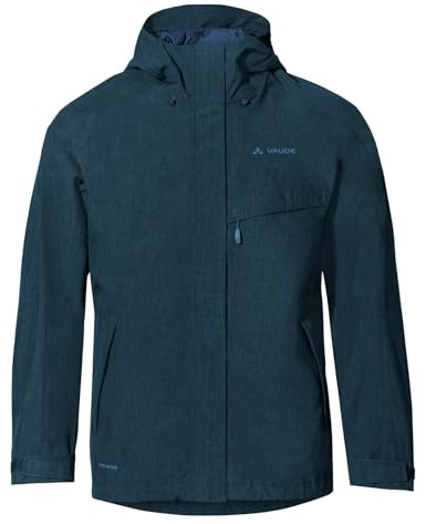VAUDE Regenjacke – Rosemoor Jacket II, Regenjacke Herren wasserdicht und atmungsaktiv, funktionale 2-Lagen Outdoorjacke, Übergangsjacke oder Fahrradjacke - dark sea, S