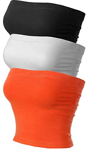MixMatchy Femmes Sexy Tube Tops Hauts Sortir sans Bretelles Basique Dos Nu Soutien-Gorge Bandeau Été Costumes 2024