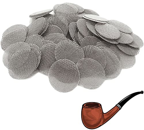 200pcs Pipe Screens,15mm Reusable Stainless Steel Smoking Pipe Screen Filters,Mesh Gauze Screens,Screens Filters Pipe Screens Smoking Pipe Bowl Screens for Pipe,Rig,Bong Gauze Ash Catcher