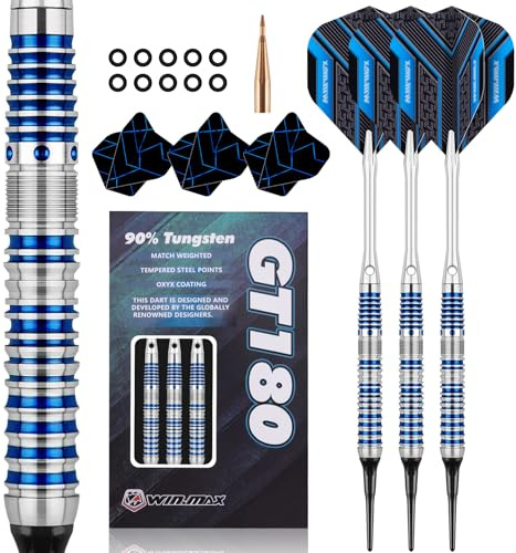 WIN.MAX Dartpfeile 90% Tungsten 3 Stück 90% Wolfram 18 Gramm Dart professionelle