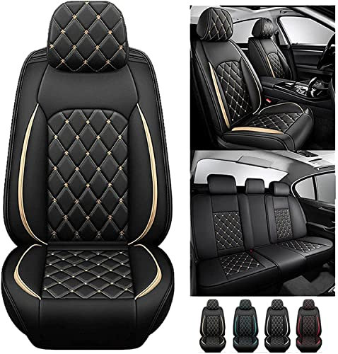 Autositzbezüge Set Für BMW X1 X3 X4 X5 X6 1/3/4/5/6/7 F25 F10 E83 E84 E70 E87 E90 E92 320I F11 F20 F15 F16 F30 F34 , Universal 5 Sitze PU-Leder Sitzbezüge Auto Allwetter Rutschfester Wasserdichter Sch