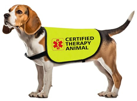 Certified Therapy Dog Jacket - Vest with 'Please Feel Free to Pet Me' Slogan - Social Distancing Gift - Large