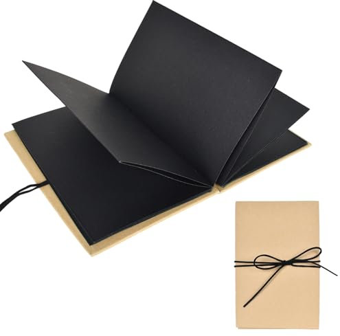 Fotoalbum 5 Inch,Fotoalbum zum Selbstgestalten,DIY Scrapbook FotobuchKann,Schwarze Seiten Fotobuch zum Einkleben,Kann als Abschluss Geschenk, Geburtstagsgeschenk, Hochzeitstagsgeschenk,17,5 x 11,5cm