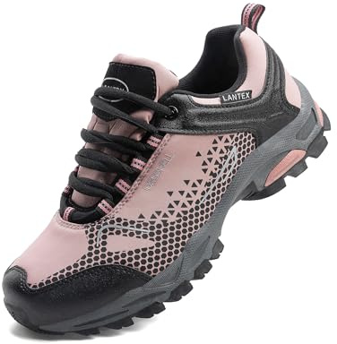 LANGDU Scarpe da Trekking Uomo Montagna Donna Sportive Escursionismo Traspiranti Passeggiate Sneaker Taglie 38-46 (Rosa,39EU)