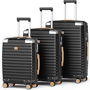 Joyway 3 Piezas Juego de Maletas, Trolley de Viaje Rígidas en PP, Ultraligero Duradero, con 4 Ruedas Dobles Giratorias, Cerradura TSA Ideal para Viajes Familia, Viajes Largos