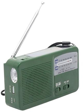 Rrlihjgu 15,7*9 Cm Radio Solar De Emergencia Con Manivela A Pilas, Radio Emergencia,Emergencias Manivela Con Alarma SOS Y Linterna Potente, Recargable Am/FM/NOAA Supervivencia De Alerta Meteorológica