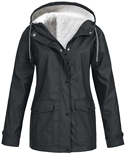 Giubbino Antipioggia Donna in Pile Versatili Viaggi Giacca Da Pioggia Traspirante Impermeabile Sportivo Cappotto Con Cerniera Outdoor Trekking Trench Ripiegabile Con Cappuccio a Vento Giacche