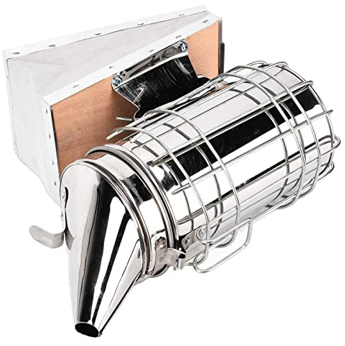 TYCIONG Kit de Inicio de Apicultura, Cepillo para Ahumar Colmena, Raspador, Herramienta para Destapar Alambre, con Madera Compuesta de Plástico de Acero Inoxidable, para Apicultores