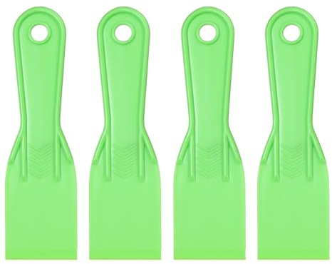 QUARKZMAN 4pcs Spatule À Enduit 1.97 Couteaux À Enduit En Plastique Souple Jetables Outil De Nettoyage Étaleur De Peinture Pour Réparation De Peinture, Réparation De Trou, Vert