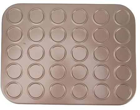 Muffin Top Pan Macaron Bakeware Pan Premium Carbon Steel Non Stick Muffinsplåt Bakform för hembagare Professionella kockar Guld (30 hål)