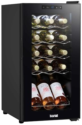 Dellonda Baridi 15 Bottle Wine Cooler Fridge with Digital Touch Screen Controls & LED Light, Black - DH5