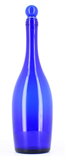 BELLEROFONTE Bottiglie in Vetro Blu per Acqua solarizzata 750 ml con tappo a pressione con guarnizione (1)