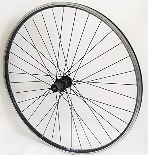 Vuelta Fahrradfelge Hinterrad 28 Zoll inkl. Tourney FH-TX500 Cut 19-8/9/10-fach,V-Brakes/Felgenbremse -Made in Germany 28 Zoll Hinterrad Schwarz,622x19C Hohlkammer-Felgen Laufrad Fahrrad Rad