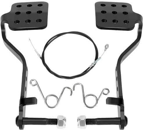 GREHUA Go Kart Pedal and Throttle Cable Compatible with Predator 212cc 196cc 6.5hp Road Rocket Manco Kandi Carter Azusa Go Kart Vintage Racing Drift Trike Heavy Duty Pedal Go Kart Parts - Black