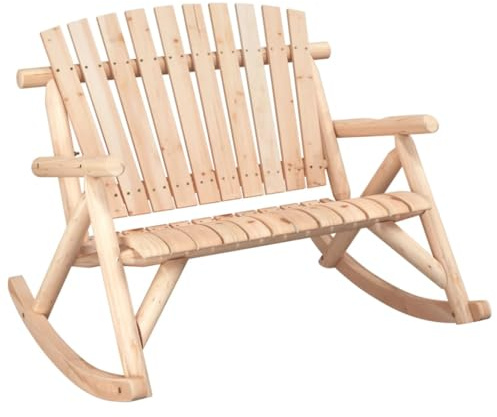 Banc à bascule jardin 2 places 123x96x102 cm bois massif épicéa