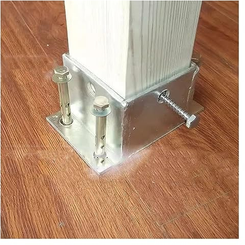 Pergola konsoler 50 60 70 80 90 100 130 150 200 mm Fyrkantig staketstolpefäste, metallutomhusdekorationsräcke Stolpeankare Basstöd för träkolonn Brevlådepostskydd(80x80 mm (3.1x3.1 in))