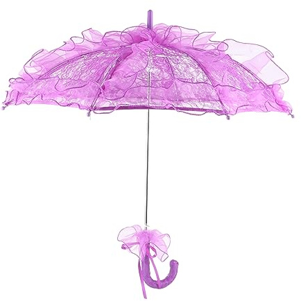 Gsycle Parasol en Dentelle, Parapluie Vintage en Dentelle Blanche, Parapluie Vintage, Parapluie De Mariée, Parasol en Dentelle Blanche pour Accessoires De Photographie De Mariage(Violet)