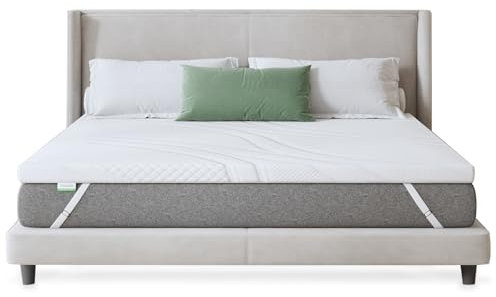 Novilla Topper Viscoelástico 135x190 5 cm, Topper Colchón de Gel, Sobrecolchón Memory Foam Mattress Topper, Topper de Espuma con Memoria, Cubrecolchón Extraíble y Lavable, Blanco