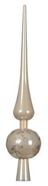 Kaemingk Christbaumspitze Kunststoff 30cm hoch 1 Stück - bruchsichere Baumspitze Weihnachtsbaumspitze - Christbaumschmuck & Weihnachtsbaumschmuck - Perle