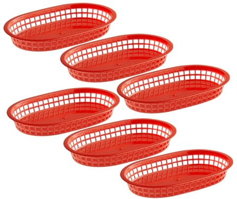 WATIIFUFU 6pcs Multipurpose Serving Baskets Robust Pp Material Unique Shape Bread Baskets Versatile for Family Meals Ktv Parties