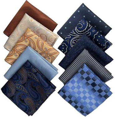 Yamoloz 10 x Einstecktücher für Herren, weiches Einstecktuch, hochwertiges Einstecktuch-Set für Herren, mehrfarbig, S