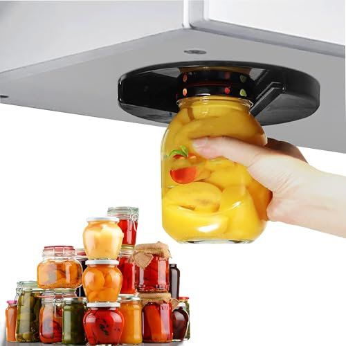 LIBRNTY Apribarattoli sotto l'armadietto,Apribarattoli in acciaio inox per anziani,Apribarattoli per mani deboli,gadget da cucina forte e resistente per nuovi barattoli sigillati,Per Casa,Picnic,Bar