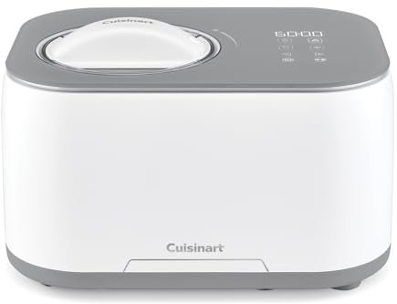 Cuisinart FreezeEase–Máquina de helado automática;3 programas:Helado,Sorbete,Yogur;Sin precongelación;Lista en 40 min;Función de mantenimiento en frío, Compresor 950ml (Nuevo)