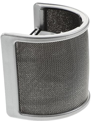 Milisten Filtro Antipop para Micrófono Color Plata Capa de Espuma y Malla Metálica, Reduce Sonidos de Respiración y Es Fácil de Desmontar para Grabación Vocal