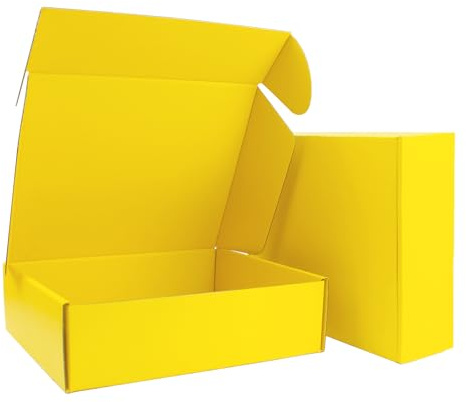 25 x 20 x 7 cm Postlådor 25-pack Klargul | E-flute postlåda, klargul inuti & utanpå, för presentset, kosmetik & e-handel