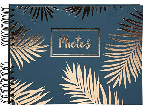 Exacompta 16207E Premium Fotoalbum Palma mit 50 schwarzen Seiten, perfekt für Ihre Fotos zum selbstgestalten Fotobuch Spiralalbum blau