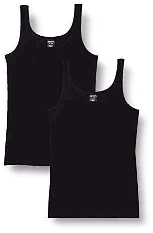 Schiesser Mädchen 2 PACK Unterwäsche Unterhemd Bio Baumwolle Multipack - 95/5 Organic Cotton - Größe 140 bis 176, schwarz_173528, 176