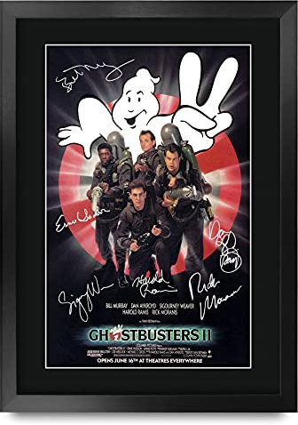 HWC Trading FR - Póster impreso A3 de los Cazafantasmas 2 de Bill Murray, Dan Aykroyd Gifts con autógrafo firmado para fanáticos de la película, enmarcado en A3