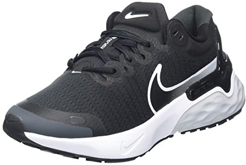 NIKE Women's Renew Run 3 Sneaker, Black White Pure Platinum Dk Smoke Grey, 5 UK